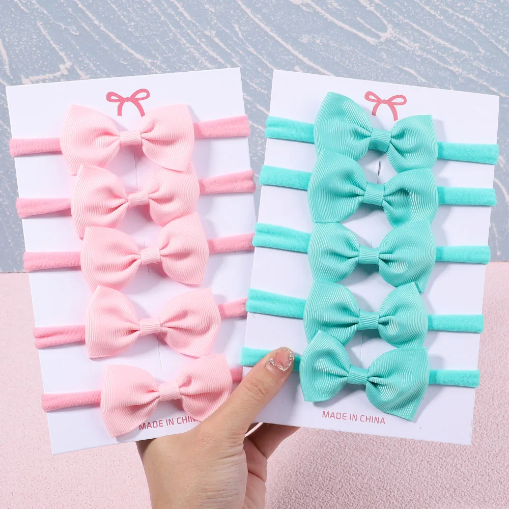 5Pcs/Set Girls Solid Color Bow - Baby Gear ulasan dan harga