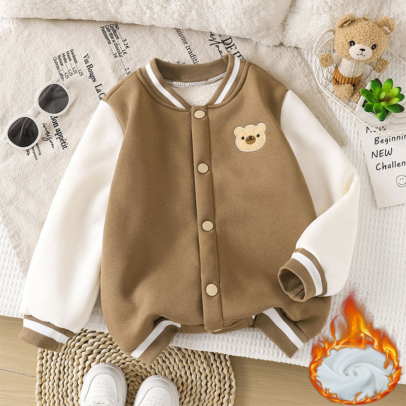 Children Fleece Baseball Jacke - Toddler Boy Winter Fleece Jacket ulasan dan harga