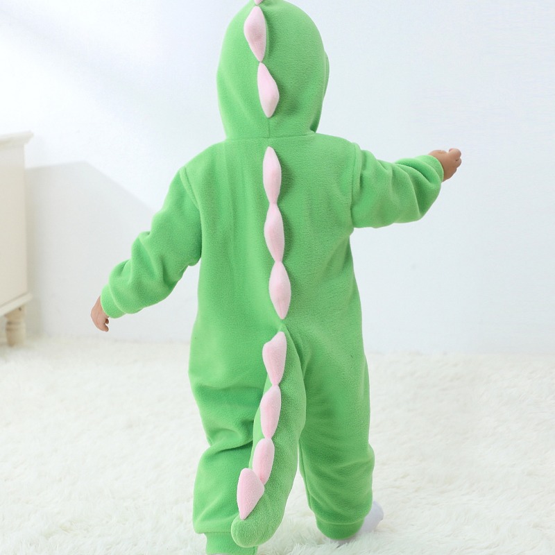 Newborn Baby Green Dinosaur Ro - Cotton Baby Onesies Zipper ulasan dan harga