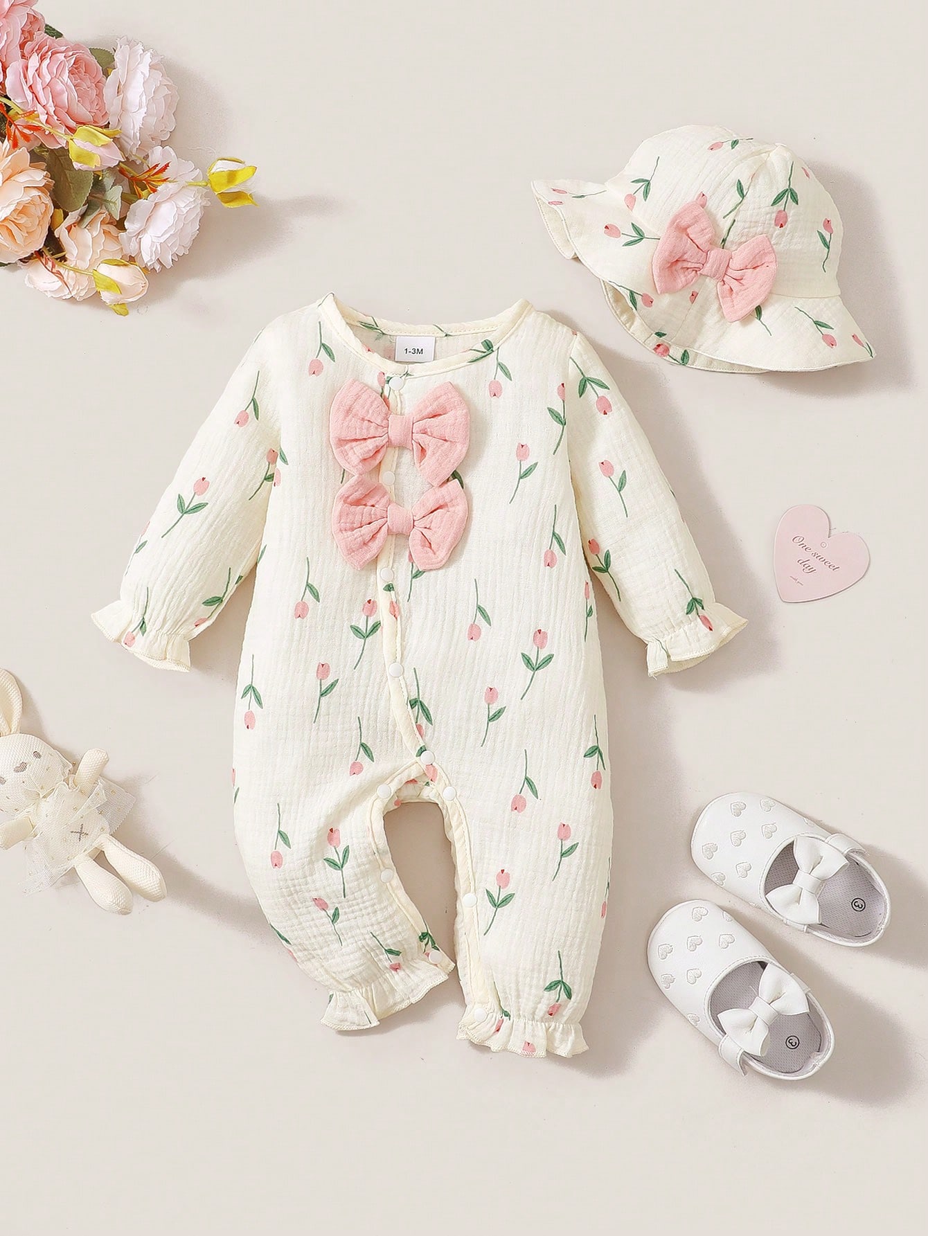 Baby Girl Spring and Autumn Lo - Newborn Baby Girl Romper Floral ulasan dan harga