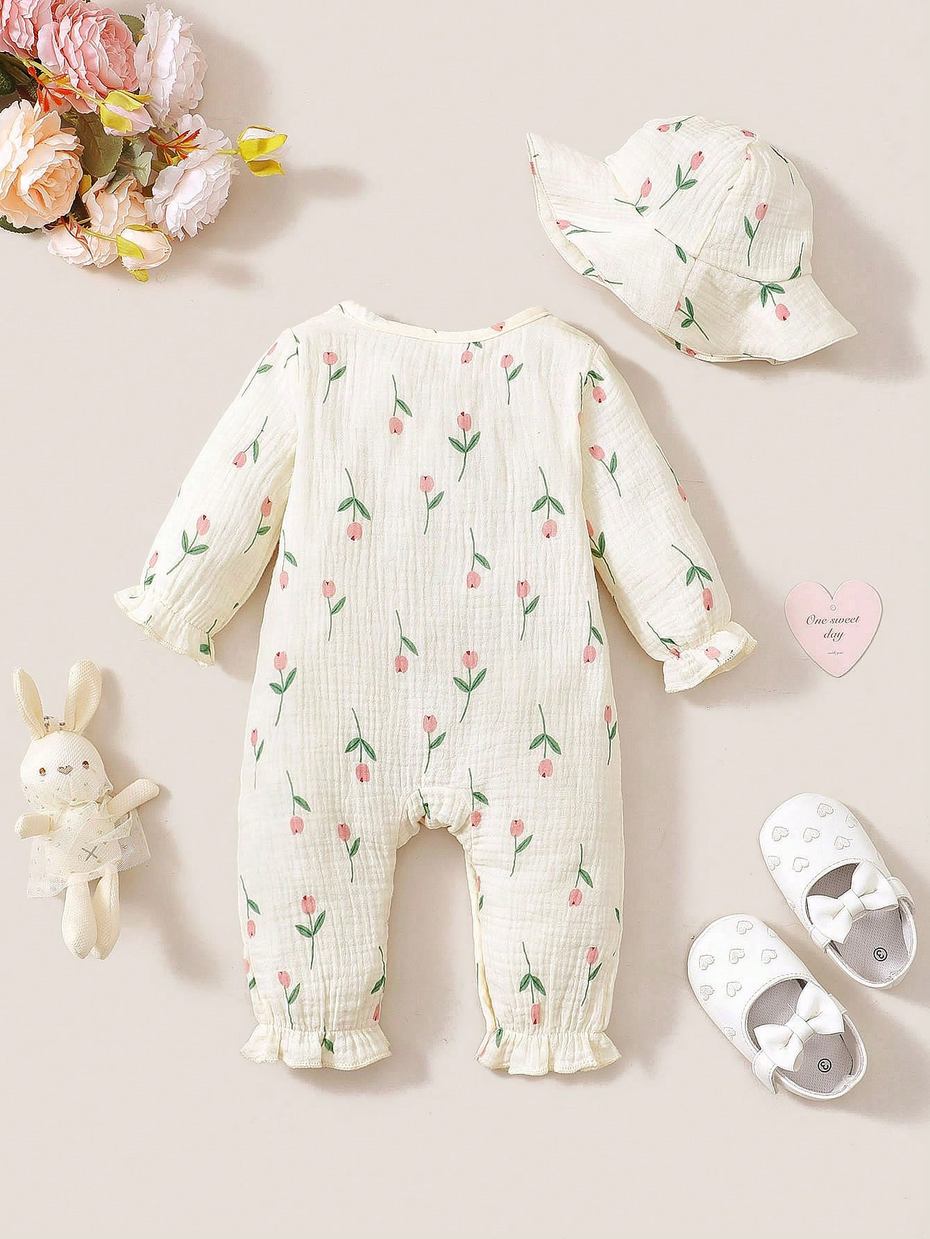 Baby Girl Spring and Autumn Lo - Newborn Baby Girl Romper Floral ulasan dan harga