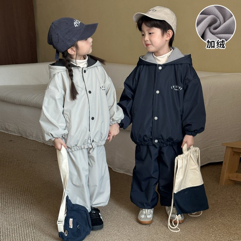 Boy Girl Hood 2piece Set Baby  - Toddler Boy Winter Fleece Jacket ulasan dan harga