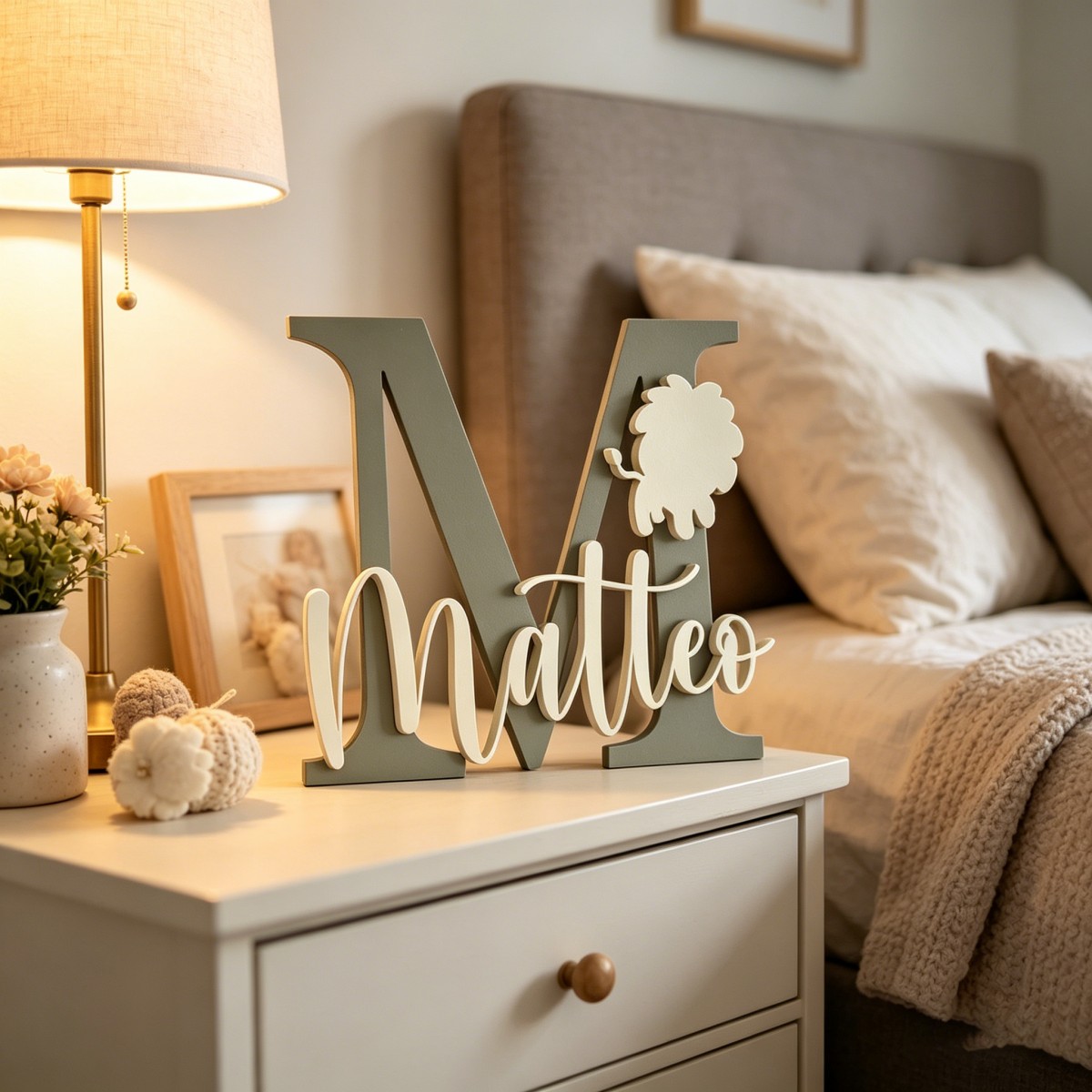 1Pc Custom Lion Name & Initial - Nursery ulasan dan harga