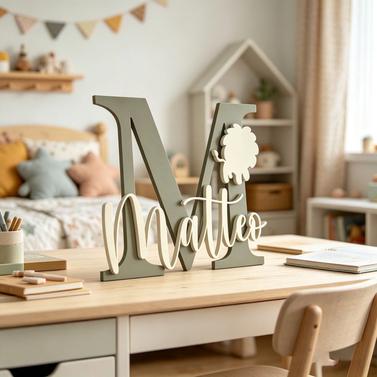 1Pc Custom Lion Name & Initial - Nursery ulasan dan harga
