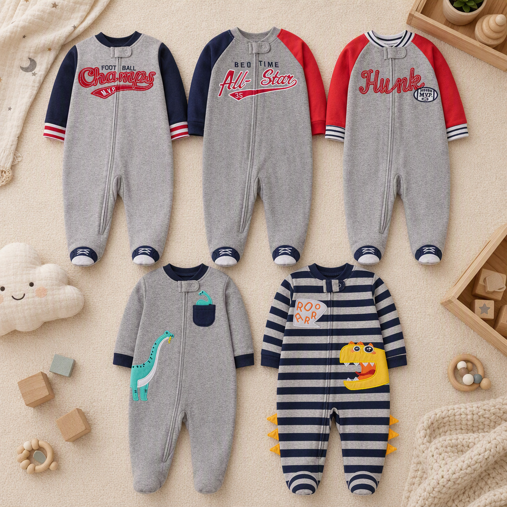 Infant Boys Double Sided Cotto - Cotton Baby Onesies Zipper ulasan dan harga